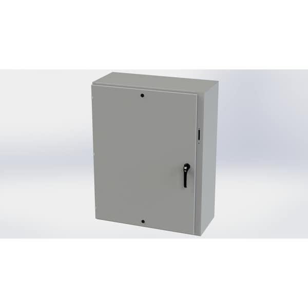 3 Point Latch with Padlock Handle Electrical Enclosures, 48 in H, 16 in D, 37.38 in W, Carbon Steel